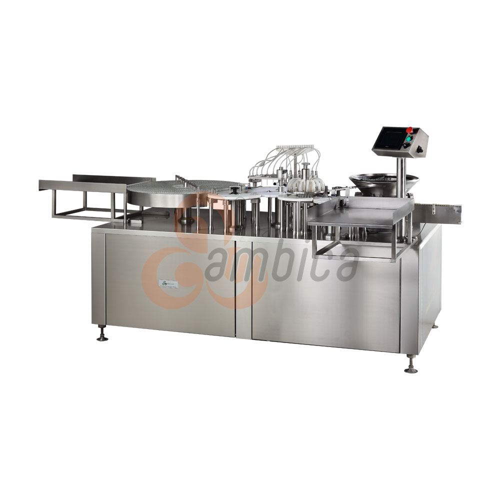Automatic High Speed Continuous Motion Linear Vial Injectable Liquid Filling with Vacuum Based Rubber Stoppering Machines. Models: ACML-240S and ACML-300S